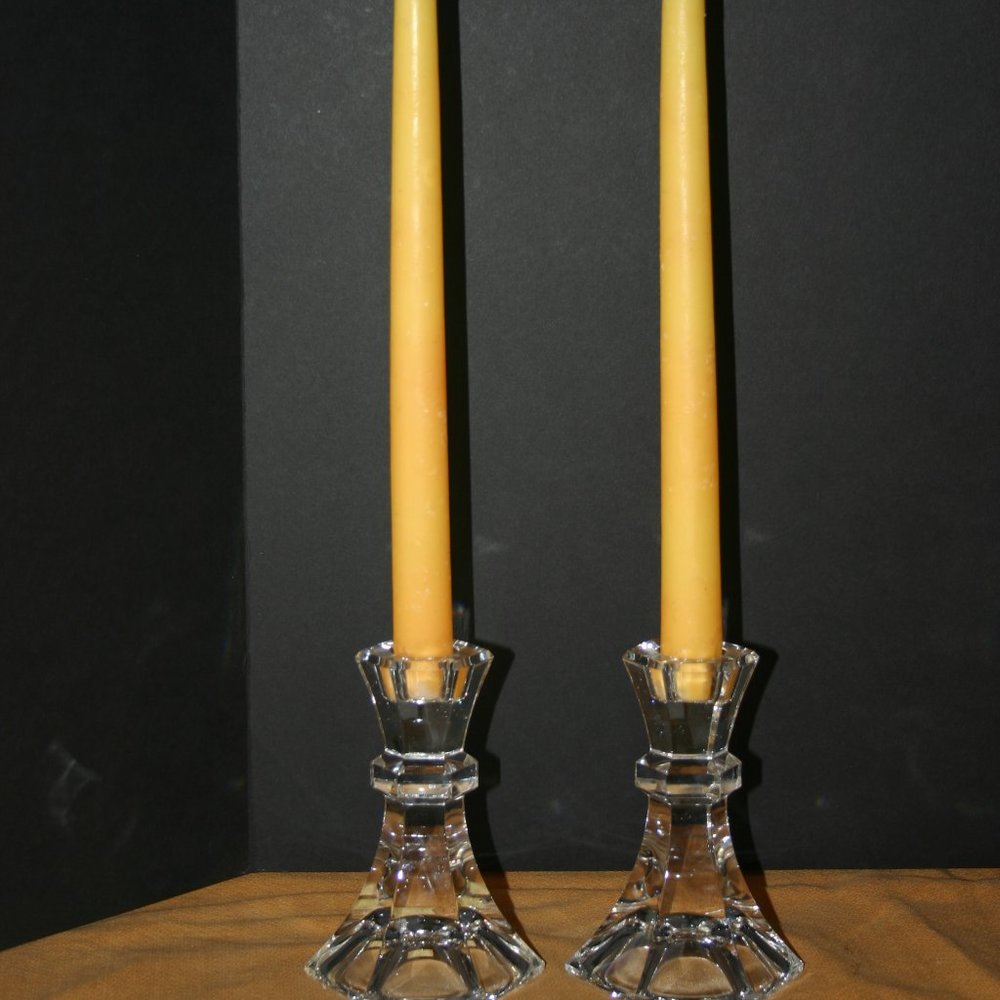 A Pair of Towle 24% Lead Crystal Candle Holders R-343